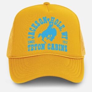 Yellow Teton Cabins Trucker Hat